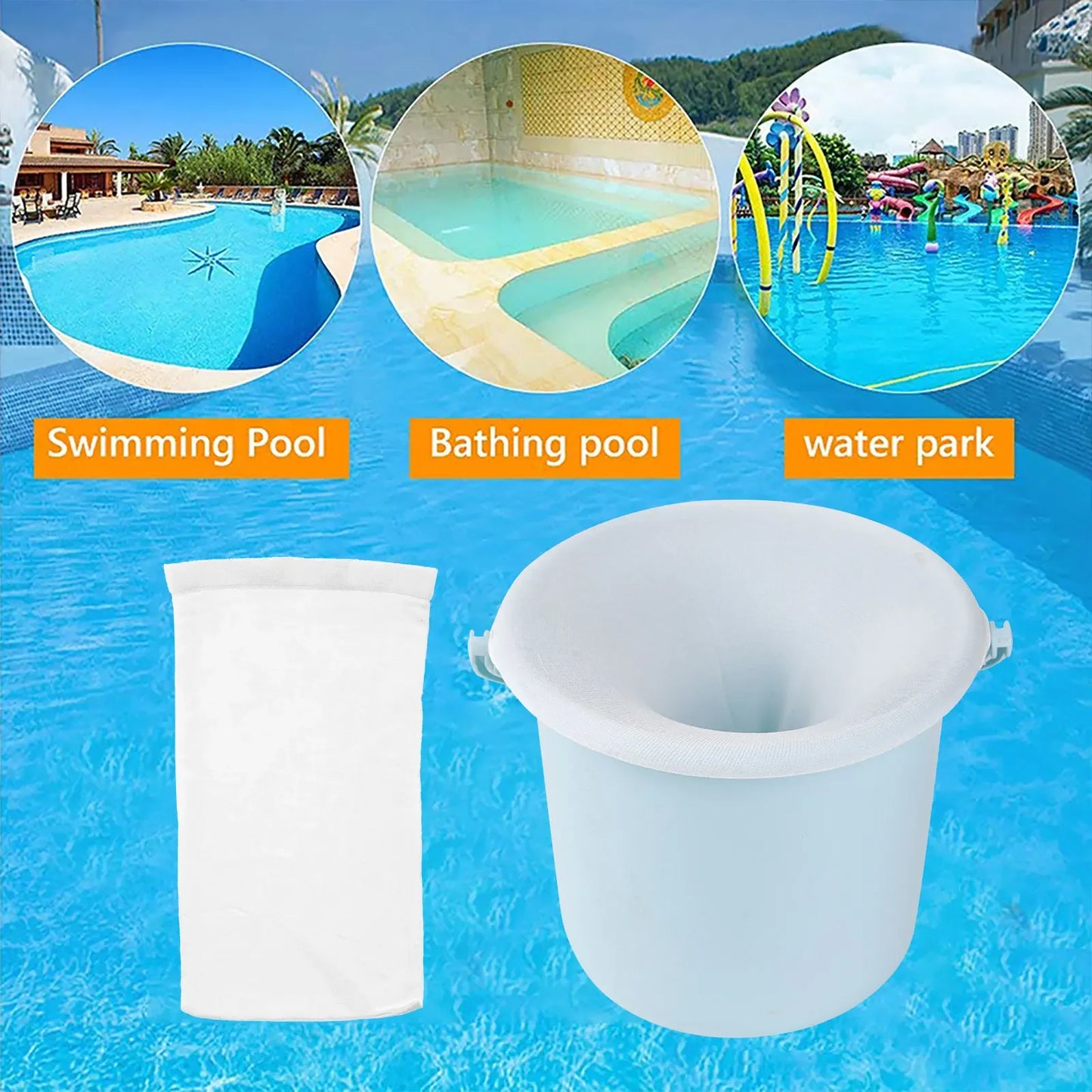 5-50pcs Calcetines para Desnatador de Piscina Diseño de Malla de Nylon Elástica Detritos de Estanque Hojas Filtros Cesta Desnatadores Accesorios para Piscina