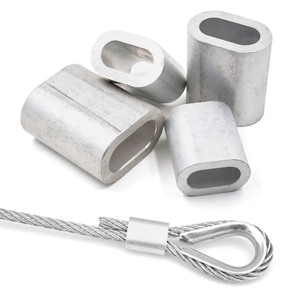 1-50 Pcs Aluminum Oval Wire Rope Crimp Sleeves – M1 to M12 Cable Fixin ...