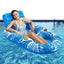Aufblasbarer Pool-Loungesessel für Erwachsene, schwimmender Liegestuhl mit Getränkehalter, verdickter PVC-Wasserfloat für Entspannung und Sonnenbaden im Pool, am Strand oder See