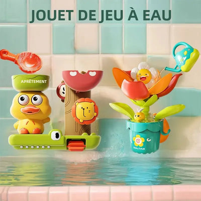 Jouet de bain à ventouse Canard et Fleur pour enfants de 0 à 12 ans