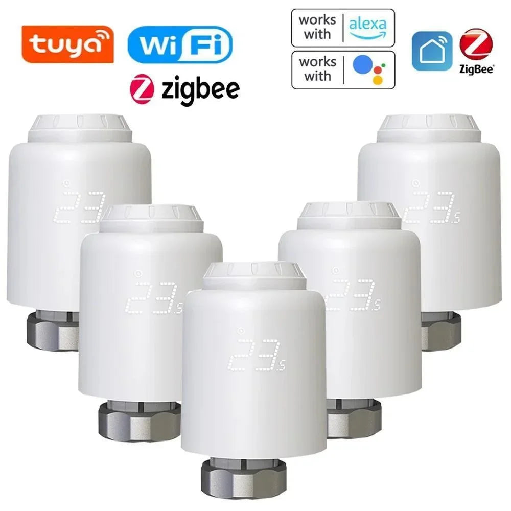 Tuya WiFi Zigbee Siłownik grzejnika Termostatyczne zawory Inteligentny termostat TVR Kontroler temperatury Wsparcie Alexa Google Home
