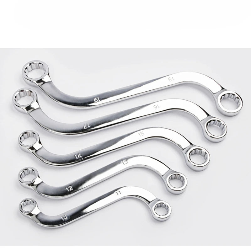 Llave Allen de Doble Extremo Tipo S 140-240MM Llave de Anillo Combinada Herramientas de Reparación de Placa de Ciruela Curvada