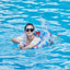 Anillo inflable de sirena con respaldo, flotador para piscina para adultos, adolescentes y niños, tubo para juegos acuáticos, colchoneta para nadar y juguetes para piscina.