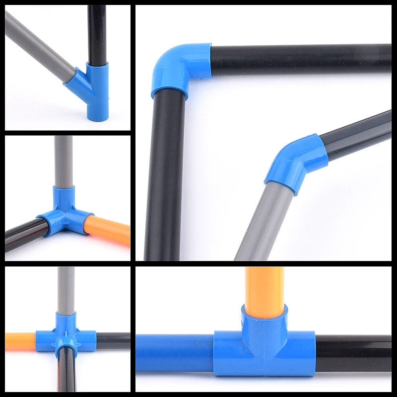 PVC Straight Elbow Tee 4-Way Cross Garden Water Connectors Aquarium Water Pipe Fittings 5-Way Joint