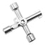 Multifunctional 4-Way Cross Key Socket Wrench for Plumbing and Utility