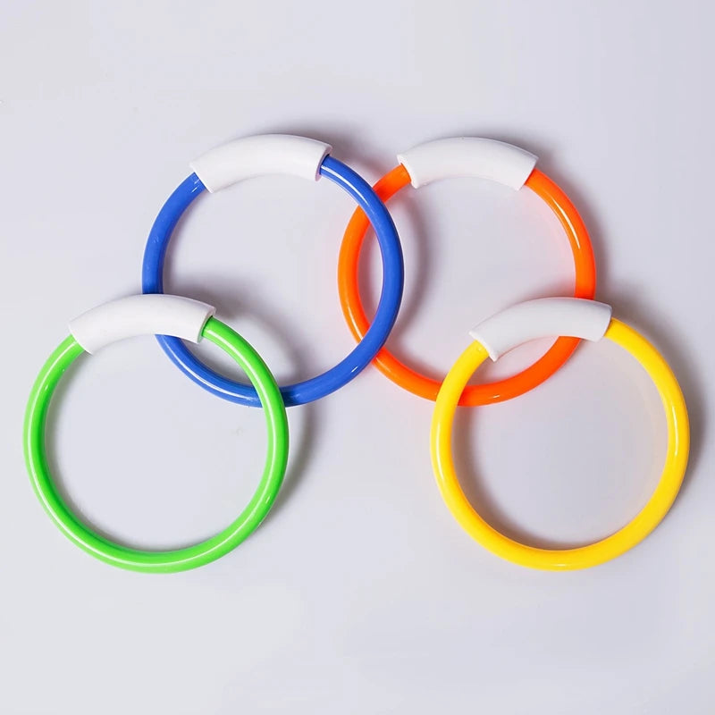 8 Pcs Underwater Swimming Pool Diving Toys Set – Rings & Torpedo Bandits