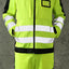 Fluorescent Yellow Safety Work Suit: Hi-Vis Reflective Stripes Uniform with Multi-Pocket