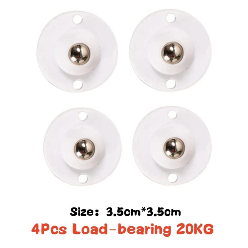 4Pcs Furniture Casters Wheels Heavy Duty Ball Pulley Self Adhesive Stainless Steel 360° Rotation Universal Wheel Load 20/200Kg