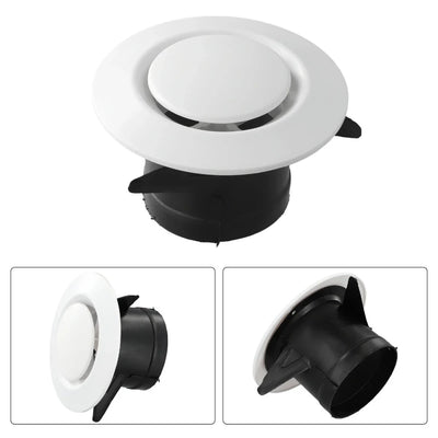 Round Air Vent Louver Grille Cover Outlet Adjustable Exhaust Vent Ducting Ventilation Grilles ABS Ceiling Air Vent Cover