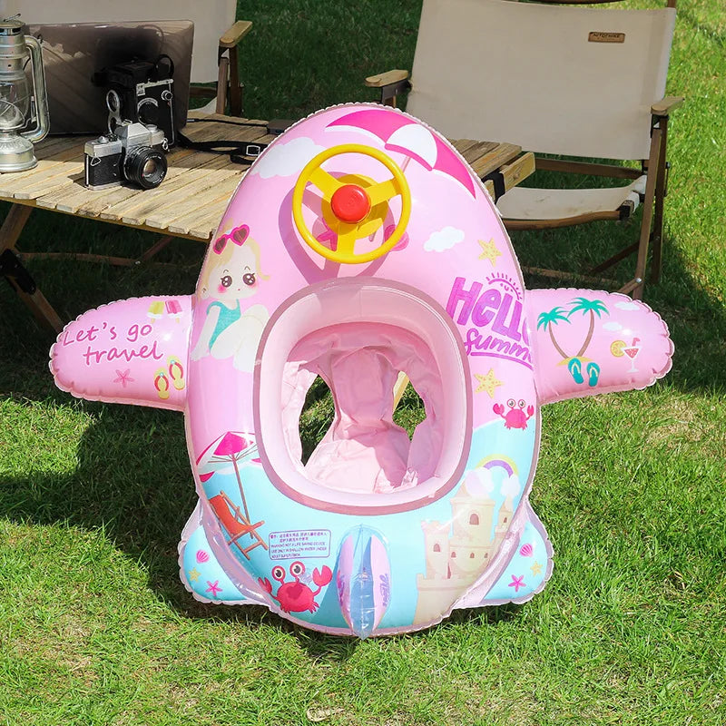 Infant Inflatable Swimming Float Seat with Sunshade