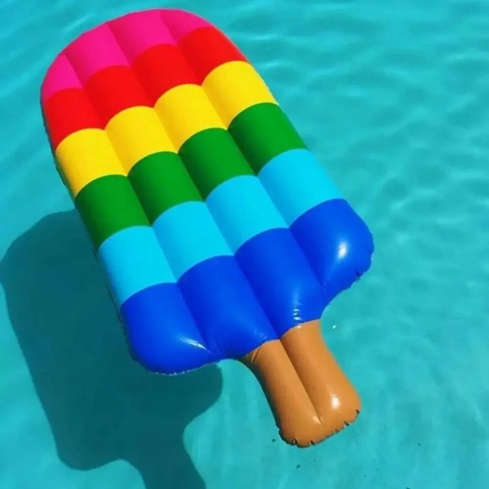 Colchoneta inflable para piscina en forma de helado de 180 cm, cama reclinable para adultos, colchón de natación, flotador de verano.