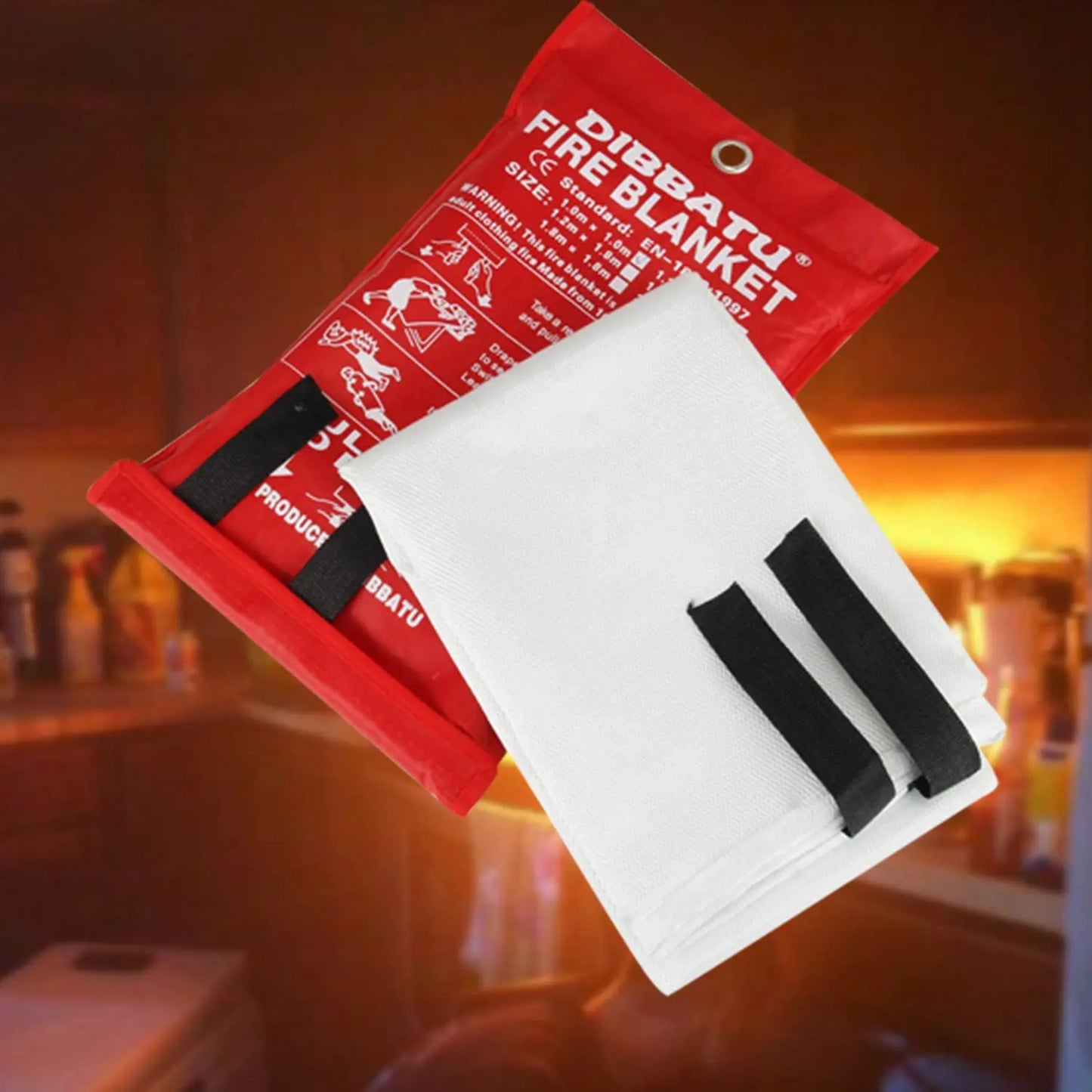 Emergency Fire Blanket - Fire Safety Cover for Home, Boat, and Camping