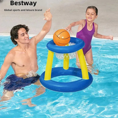 Inflatable Basketball Stand with Interactive Water Game for Kids and Adults