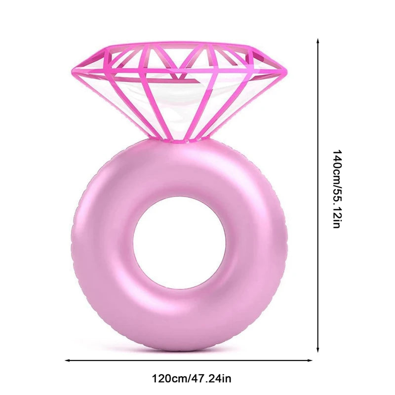 Aufblasbarer Diamantring-Pool-Float, Hochzeits-Junggesellinnenabschied-Schwimmring, Strand-Wassersitz-Spielzeug für Erwachsene