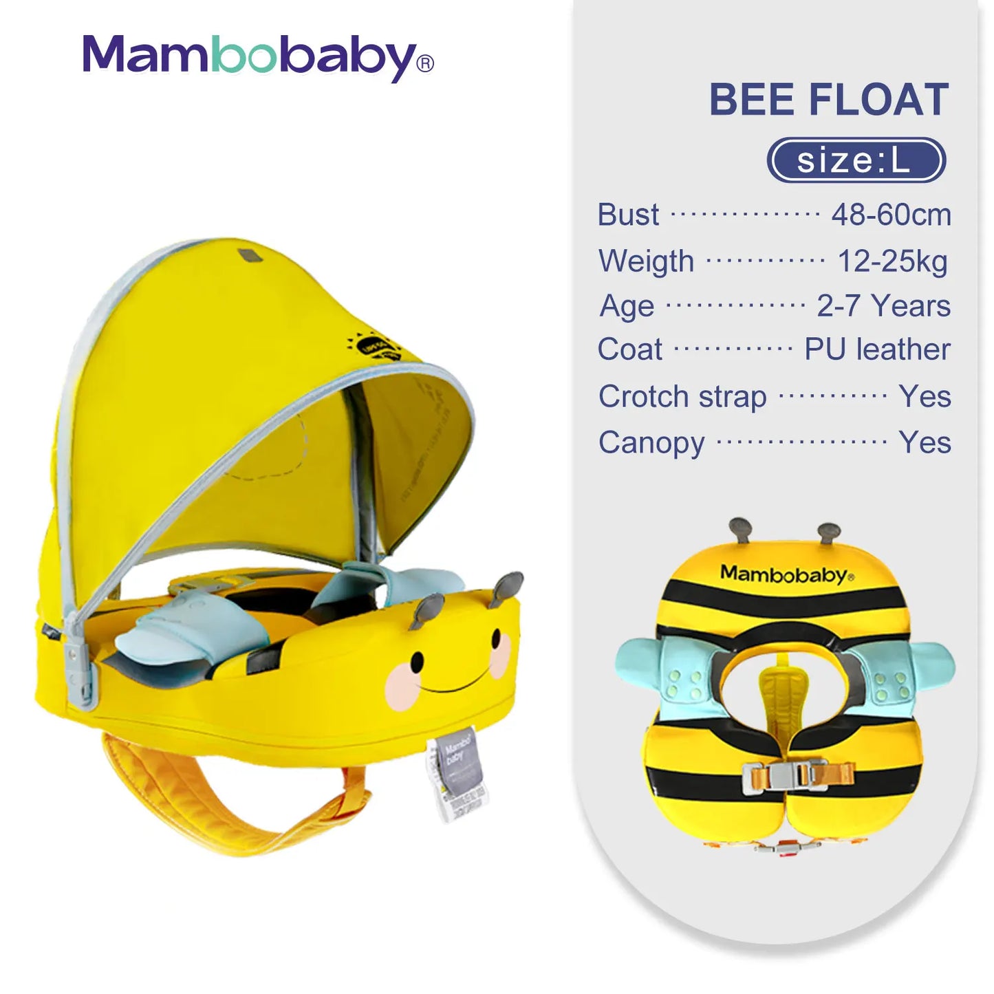 "Nicht aufblasbare Baby-Schwimmhilfen mit Sonnenschutz und Achsel-Schwimmring für Spa"