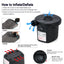 Tragbare elektrische Luftpumpe 160 W AC/DC zum Aufpumpen/Entleeren von Luftmatratzen, Schlauchbooten, Schwimmbecken und Campingausrüstung