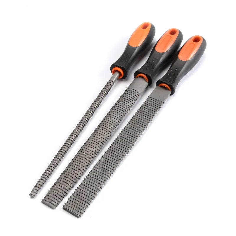 Wood Rasp Steel File Set - Flat, Round, Semi-Circular for Woodworking ...