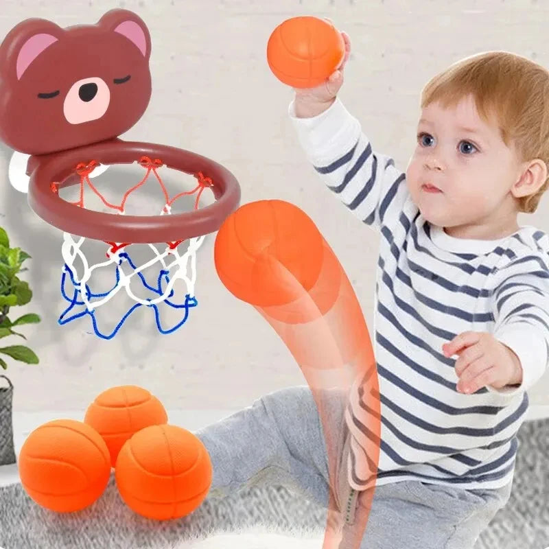 Bear Design Suction Cup Basketball Bath Toy Set