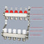 Kit de Colector de Calor de Acero Inoxidable con Adaptadores de 1/2" y 3/4” Incluidos para Calefacción por Suelo Radiante