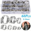 Jeu de 60 colliers de serrage en acier inoxydable, colliers de tuyaux réglables de 8 à 38 mm pour une utilisation en plomberie et automobile