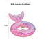 Anillo inflable de sirena con respaldo, flotador para piscina para adultos, adolescentes y niños, tubo para juegos acuáticos, colchoneta para nadar y juguetes para piscina.