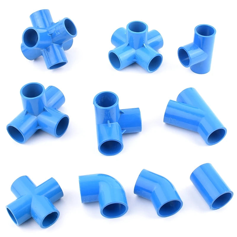 PVC Straight Elbow Tee 4-Way Cross Garden Water Connectors Aquarium Water Pipe Fittings 5-Way Joint