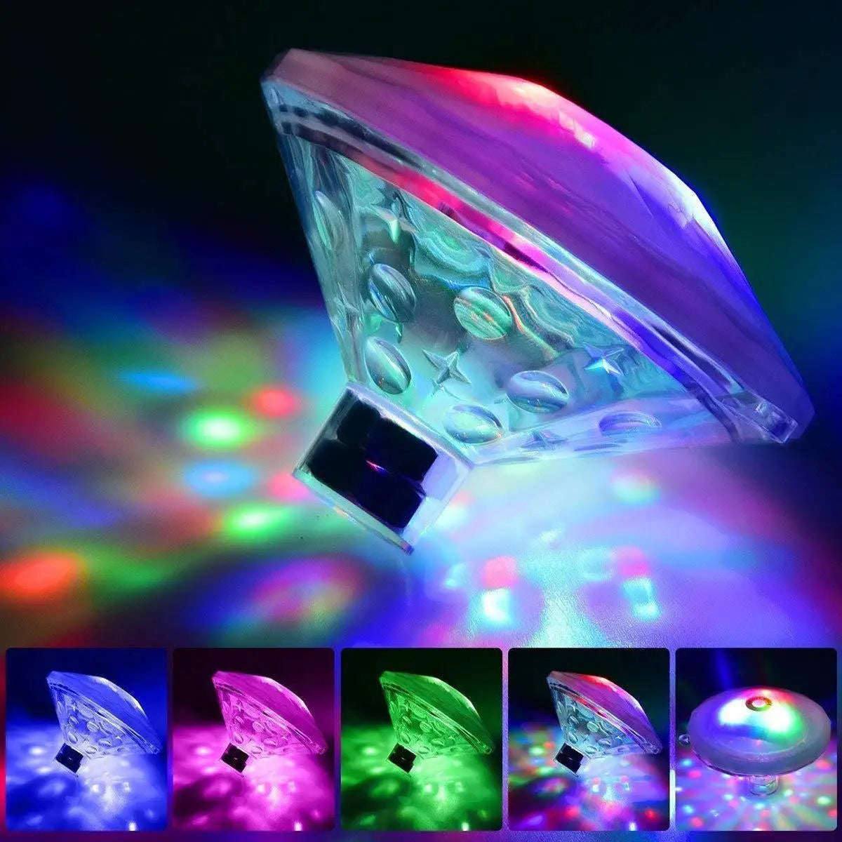 LED Waterproof Underwater Light, RGB Floating Pool Lamp for Bathtub, Fish Tank, Fountain, and Swimming Pool, IP68 Diving Light with 8 Modes