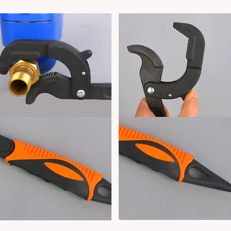 Clé à tube universelle en acier au carbone - Outil à main multifonctionnel pour plombier