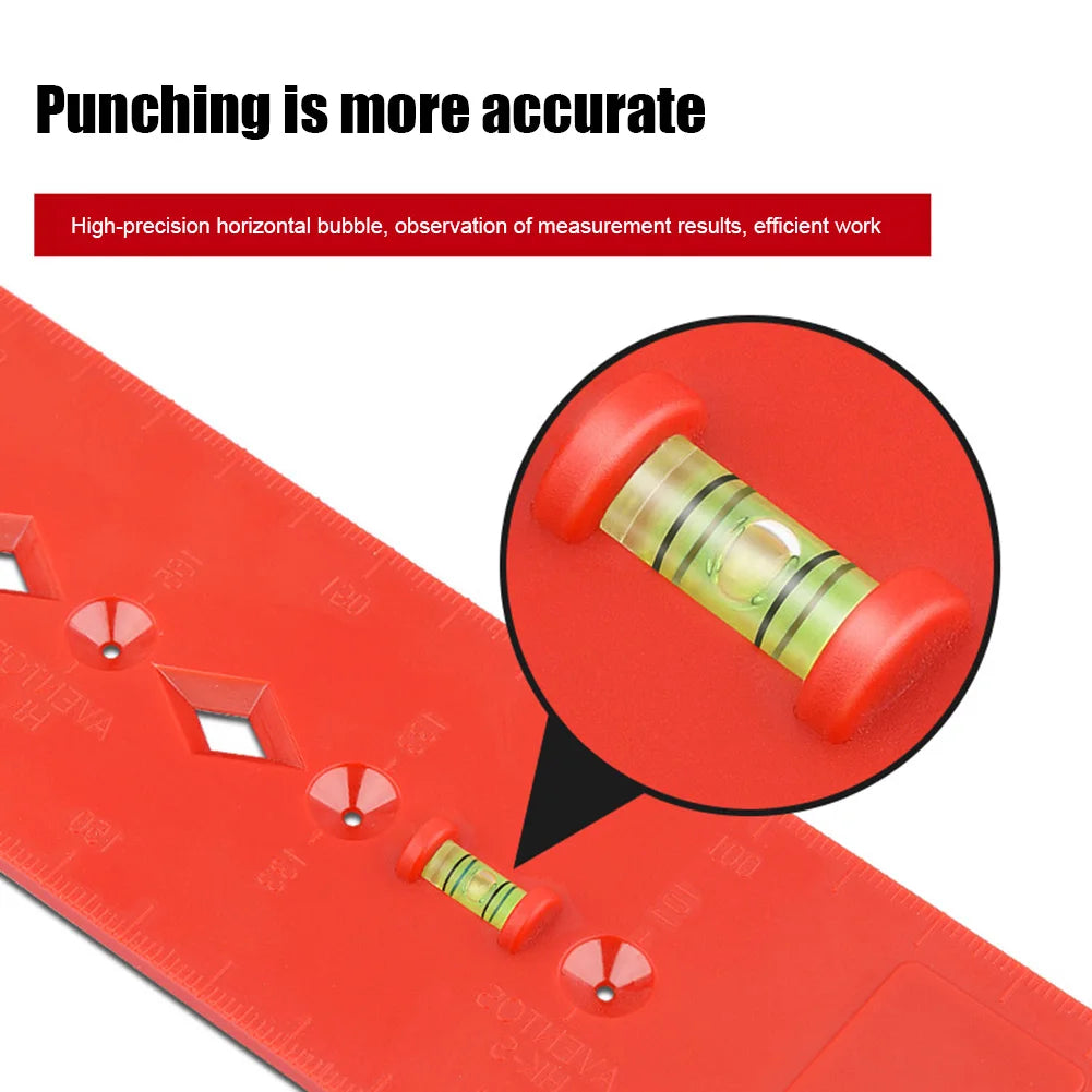 Plastic Locators Rectangle Construction Hole Drill Guide Locator Template Plastic Bubble Level Ru ...