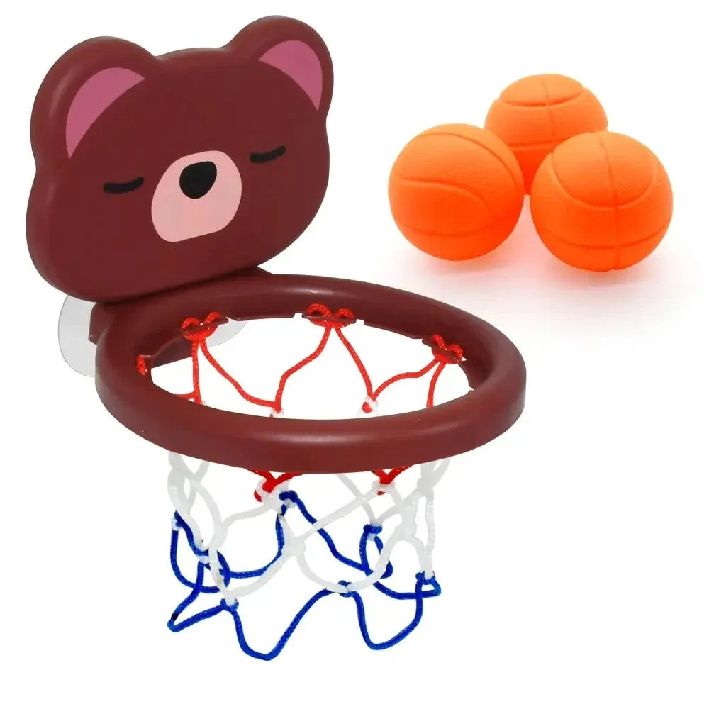 Bear Design Suction Cup Basketball Bath Toy Set