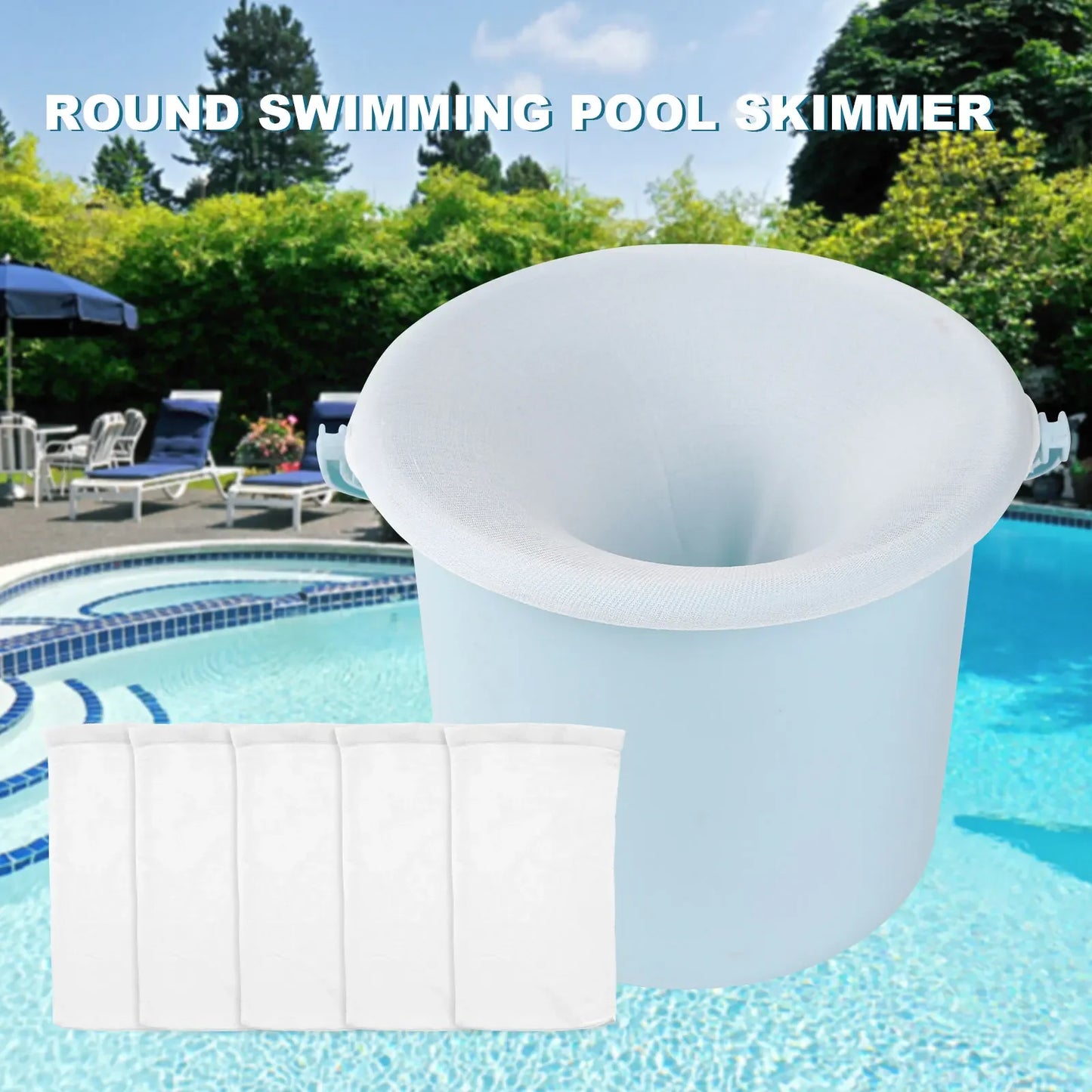 5-50pcs Calcetines para Desnatador de Piscina Diseño de Malla de Nylon Elástica Detritos de Estanque Hojas Filtros Cesta Desnatadores Accesorios para Piscina