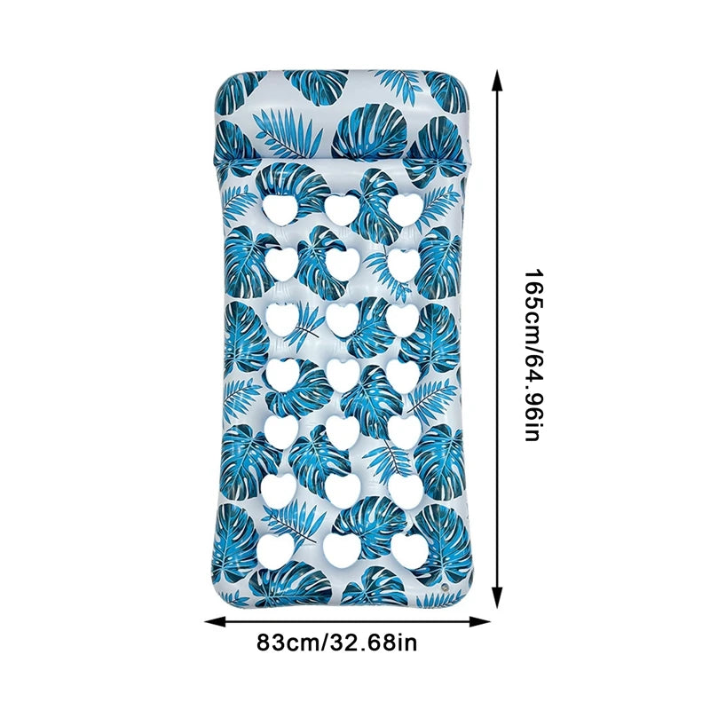 Aufblasbare Pool-Schwimmreihe und Wasserhängematten-Lounger, große Schwimmbett-Matratze für Erwachsene, komfortabler Float für See, Pool oder Strand