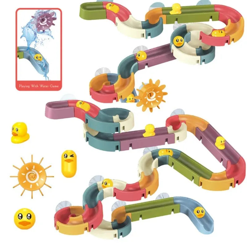 DIY Track Slide Suction Cup Bath Toy Set for Kids