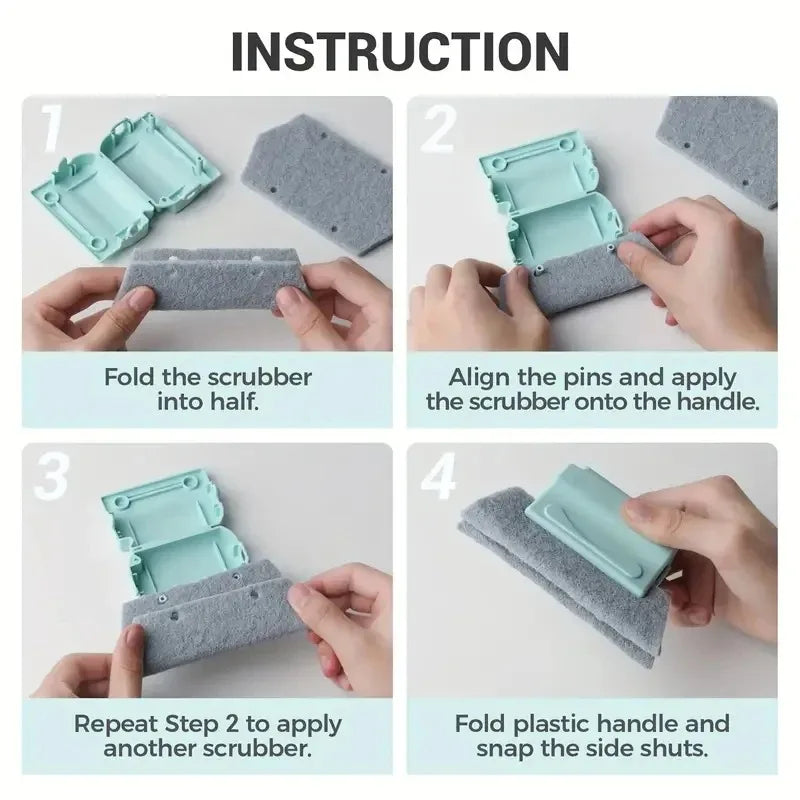 Magic Window Groove Reinigungsbürste - Abnehmbares Werkzeug für Türen, Fenster und Ritzen