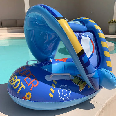 Infant Inflatable Swimming Float Seat with Sunshade
