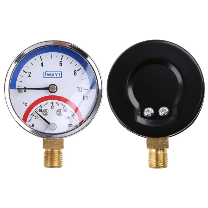 Kompaktes Thermo-Manometer: 0-10 Bar, 0-120¡æ Kesseldruckanzeige