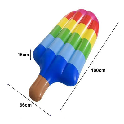 180cm Ice Cream Inflatable Pool Float Lounge Bed for Adults Water Recliner Swimming Mattress Summer Float Row