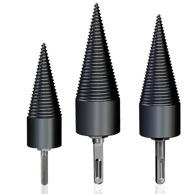 Broca de taladro para partir leña de 32/42/50MM con punta de cono de madera con mango cuadrado/redondo/hexagonal