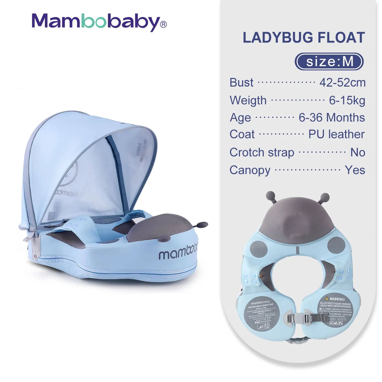 "Nicht aufblasbare Baby-Schwimmhilfen mit Sonnenschutz und Achsel-Schwimmring für Spa"