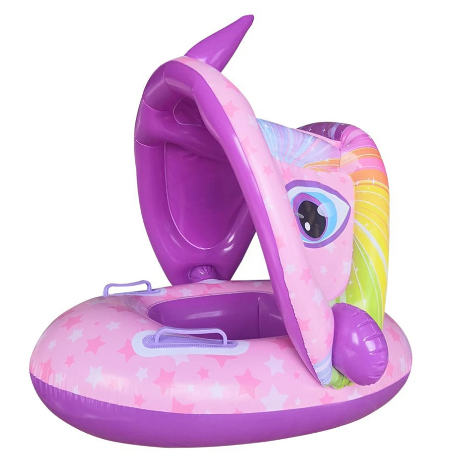 Infant Inflatable Swimming Float Seat with Sunshade