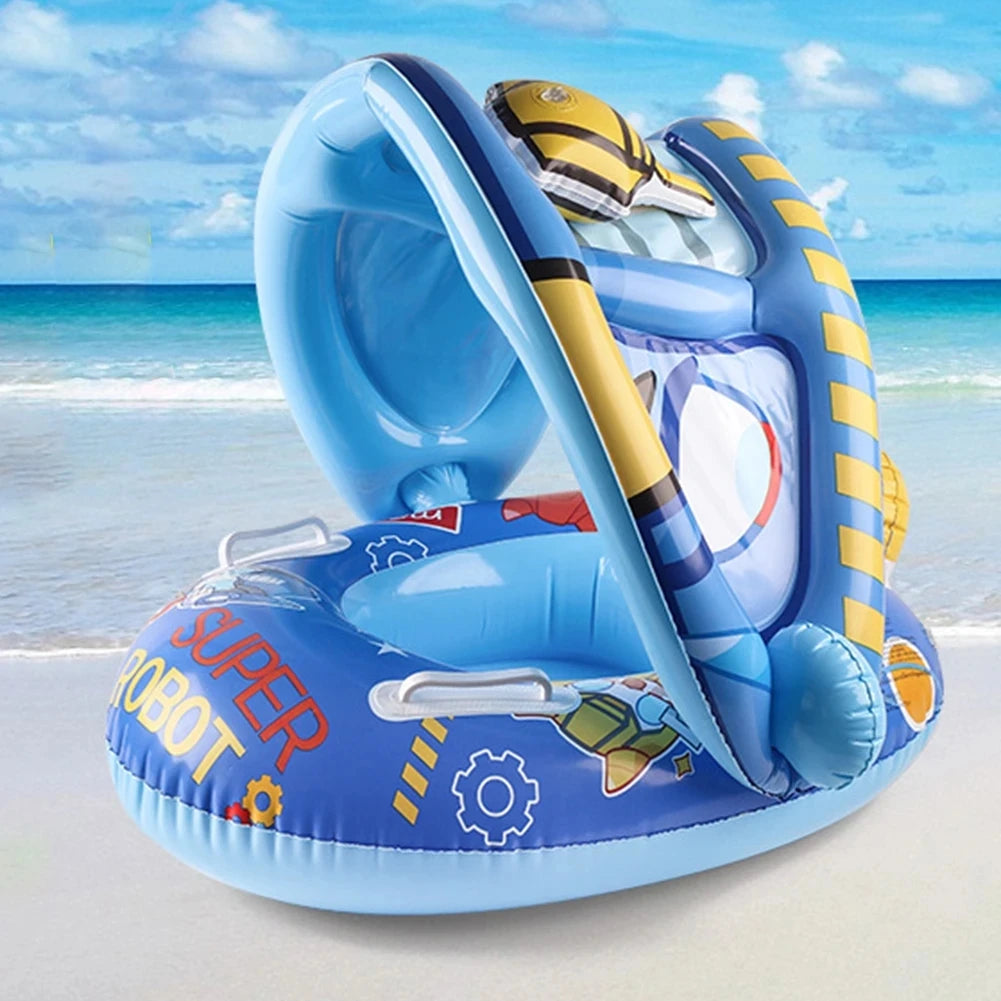 Infant Inflatable Swimming Float Seat with Sunshade