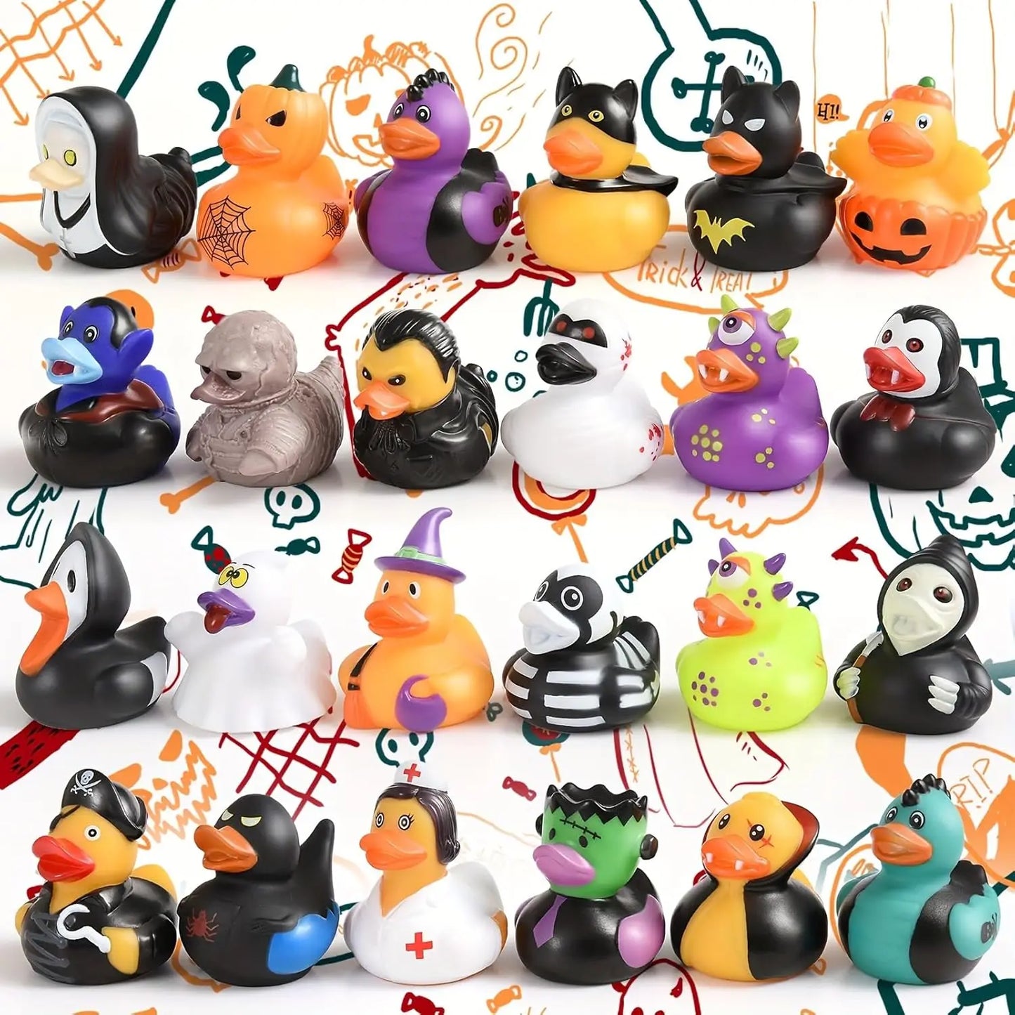 Halloween Rubber Ducks in Bulk Duckies Car Decoration for Trick or Treat Party gifts