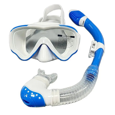 Kids Snorkel Mask and Dry Snorkel Set with Anti Fog Tempered Glass for Swimming and Diving Unisex Snorkeling Gear