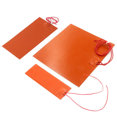 12V 220V Silicone Rubber Heating Pad Flat Heater Band Square Heated Bed Flexible Waterproof 3D Printer Glue Sticker Adhesive