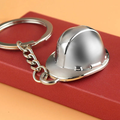 Hard Hat Keychain Metal Creative 3D Helmet Hard Hat Keychain For Car Keychain Woman Bag Birthday Gift