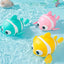 Cute Clownfish Clockwork Bath Toy for Toddlers (0-6 Years), Unisex Plastic PP Swimming Water Toy