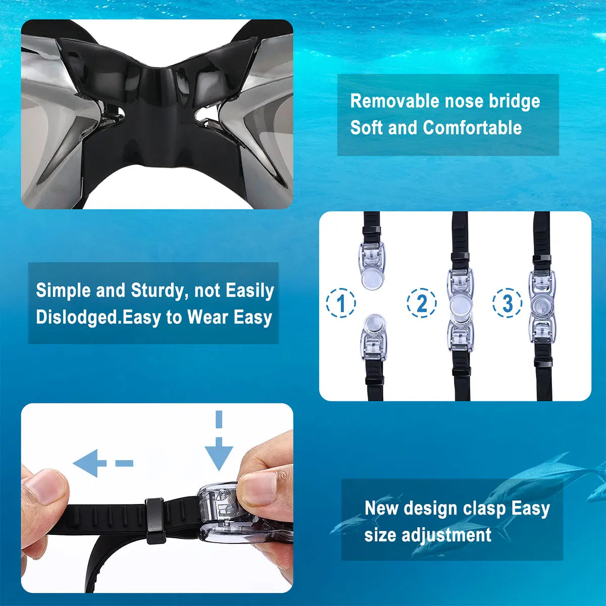 Professionelle Anti-Fog-Schwimmbrille für Erwachsene mit UV-Schutzglas