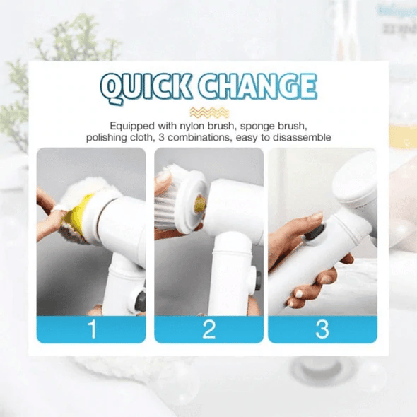 USB Rechargeable Multi-Functional Electric Cleaning Brush for Kitchen, Bathroom, and Bathtub