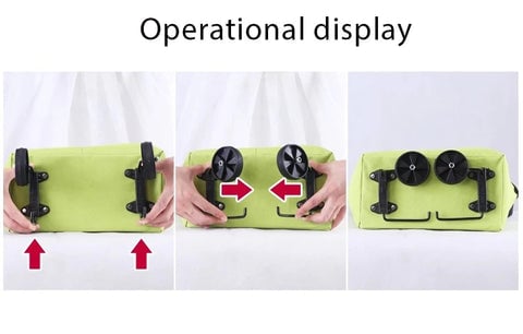 Chariot de courses pliable 2 en 1 avec roulettes – Organisateur de sac pliable à fermeture éclair en deux étapes