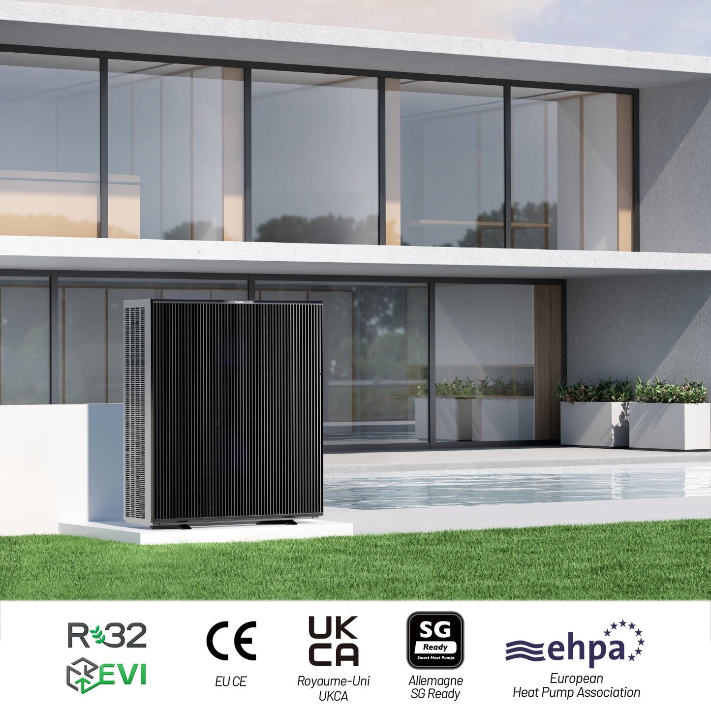 Zealux Inverboost Plus EVI 10–19kW Monoblock Air-to-Water Heat Pump, Single & Dual Fan, Multifunctional Heating Cooling DHW